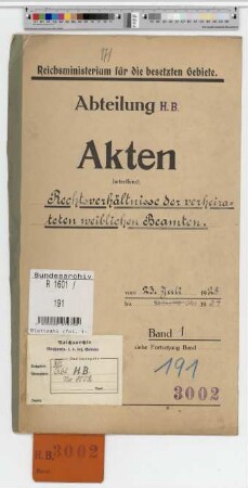 Rechtsverhältnisse der verheirateten weiblichen Beamten