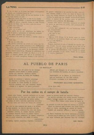 Por los caídos en el campo de batalla