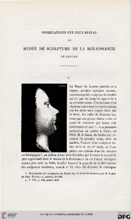 2. Pér. 28.1883: Obervations sur deux bustes du musée de sculpture de la Renaissance au Louvre