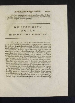 In Narrationem Historicam