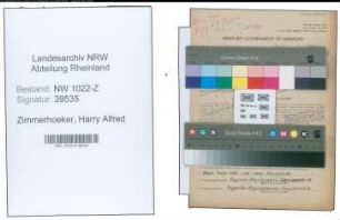 Entnazifizierung Harry Alfred Zimmerhoeker , geb. 08.10.1920 (Polizist)