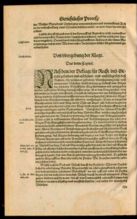 Von ubergebung der Klage. Das dritte Capitel.