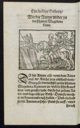 Wie die Amme wider zu der schönen Magelona kame.