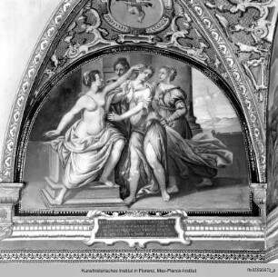 Lünettenfolge mit der Geschichte der Psyche : Der Zorn Venus' über Amors Liebe zu Psyche und deren Bestrafung