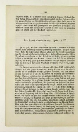 Die Bartholomäusnacht. Heinrich IV.