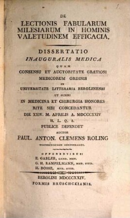 De lectionis fabularum milesiarum in hominis valetudinem efficacia : diss. inaug. med.