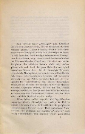 Ueber Trigeminus-Neuralgie und deren operative Behandlung durch Neurectomie : Inaug.-Diss.
