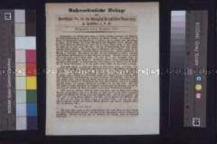 Zeitungsbeilage: Erklärung der Rechten und des rechten Centrums der Nationalversammlung zur Haltung der preußischen Nationalversammlung. Amtsblatt der Königlich Preußischen Regierung zu Frankfurt (Oder), Nr. 48, Außerordentliche Beilage; 5. Dezember 1848