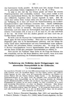Veränderung des Erdfeldes durch Einlagerungen von abnormaler Suszeptibilität in der Erdkruste