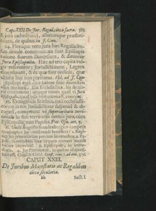 Caput XXIII. De Iuribus Maiestatis ac Regalibus circa secularia.