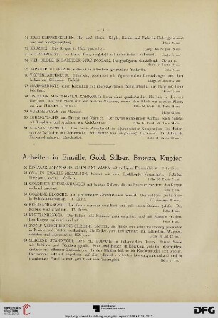 Arbeiten in Emaille, Gold, Silber, Bronze, Kupfer (Nr. 82-173)