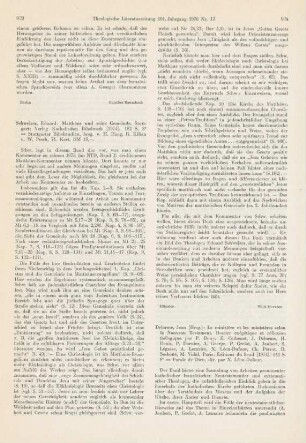 923-924 [Rezension] Schweizer, Eduard, Matthäus und seine Gemeinde