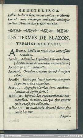 Les Termes De Blazon.Termini Scutarii