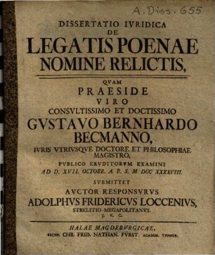 De legatis poenae nomine relictis