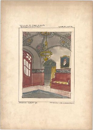 Pfann, Paul; München - Bogenhausen; Villa Jos. Selmayer - Vorplatz, Innenraum (Perspektive)