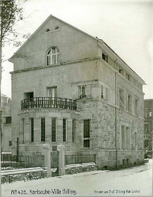 Billing, Hermann; Karlsruhe, Moltkestr.47 / Beethovenstr.; Villa Billing - Außenansicht