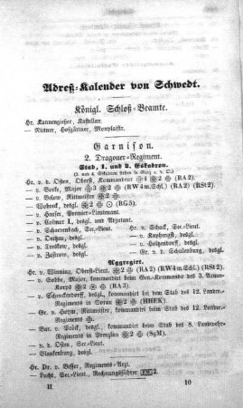Adreß-Kalender von Schwedt
