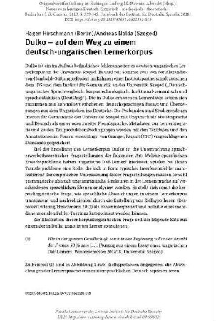 Dulko – auf dem Weg zu einem deutsch-ungarischen Lernerkorpus