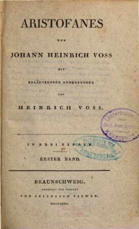 Aristofanes : in drei Bänden, 1
