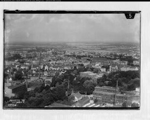 Cottbus, Oberkirche, Schloßturm, Amtsgericht, Landgericht, Elektrizitätswerk (teilweise)