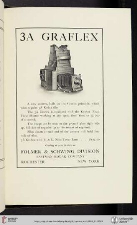 Folmer & Schwing Division, Eastman Kodak Company [3A Graflex Camera]