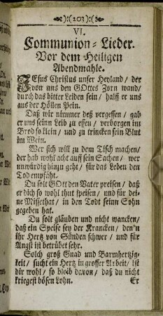 VI. Communion-Lieder.