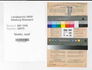 Entnazifizierung Josef Mueller , geb. 02.07.1900 (Postsekretaer)