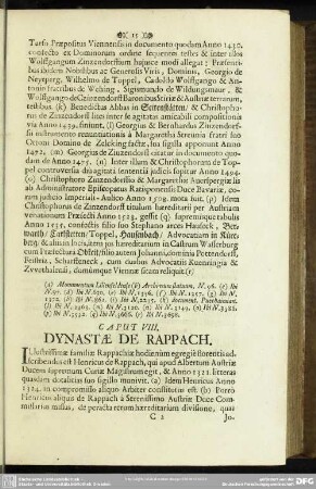 Caput VIII. Dynastae de Rappach