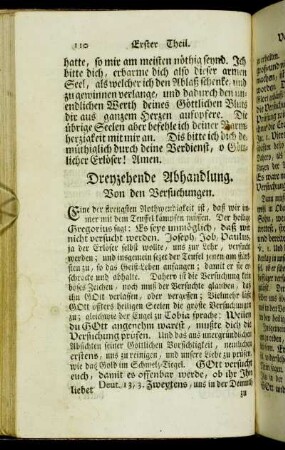 Dreyzehnde Abhandlung. Von den Versuchungen