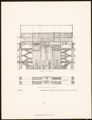Warenhaus Wertheim, Leipziger Straße, Berlin: Schnitt durch den großen Lichthof (aus: Alfred Messel, 1912)