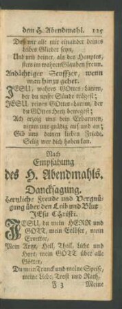 Nach Empfahung des H. Abendmahls
