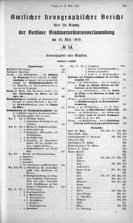 No. 14, 15. Mai 1919