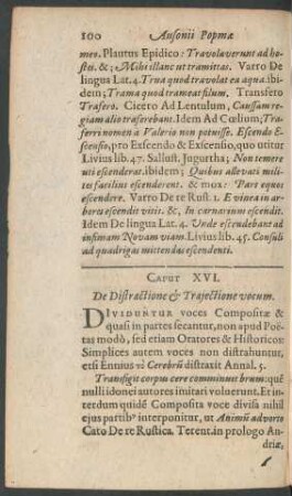 Caput XVI. De Distractione & Trajectione vocum.
