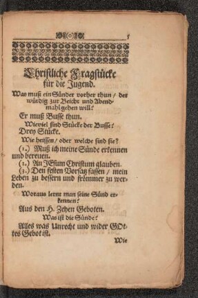 Christliche Fragstücke für die Jugend.