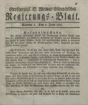 Nr. 8 : 8. Juny 1827