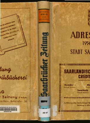 1950-1951, Adressbuch der Stadt Saarbrücken