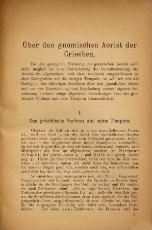 Ueber den gnomischen Aorist der Griechen : ein Beitrag zur griechischen Grammatik