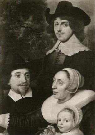 Familiengruppenbild : Unbekannter Künstler nach Vos, Cornelis de. Familiengruppenbild. Ausschnitt: Portraits der rechten Bildseite. Dresden: Gemäldegalerie Alte Meister Inv. Nr. S 108