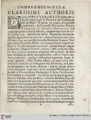 Compendium vitae clarissimi authoris
