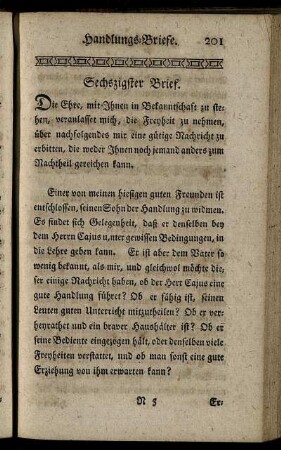 Sechszigster Brief. - Neun und sechszigster Brief.