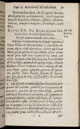 Caput XX. De Nominibus Hetreroclitis & indeclinabilibus.