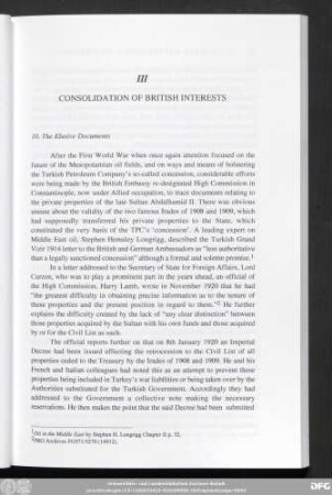III Consolidation Of British Interests