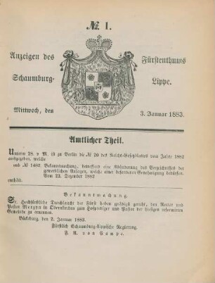 No. 1 - 104 = 3. Januar - 29. Decbr. 1883