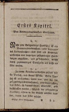 Erstes Kapitel. Von Kriminalverbrechen überhaupt