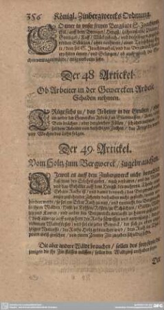 Der 48. Artickel. Ob Arbeiter in der Gewercken Arbeit Schaden nehmen.