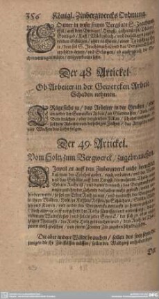 Der 48. Artickel. Ob Arbeiter in der Gewercken Arbeit Schaden nehmen.