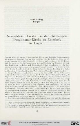 Neuentdekte Fresken in der ehemaligen Franziskaner-Kirche zu Keszthely in Ungarn