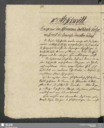 IIter Abschnitt. Einige aus der Astronomie entlehnte Saetze, wie so weit die Geognosie derselben bedarf