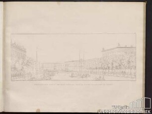 Perspectivische Ansicht des neuen Packhofs-Gebaeude von der Schlossbrücke gesehn.