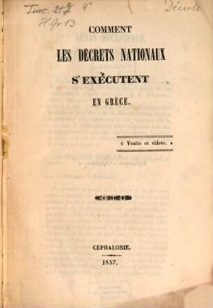 Comment les Décrets nationaux s'exécutent en Grèce